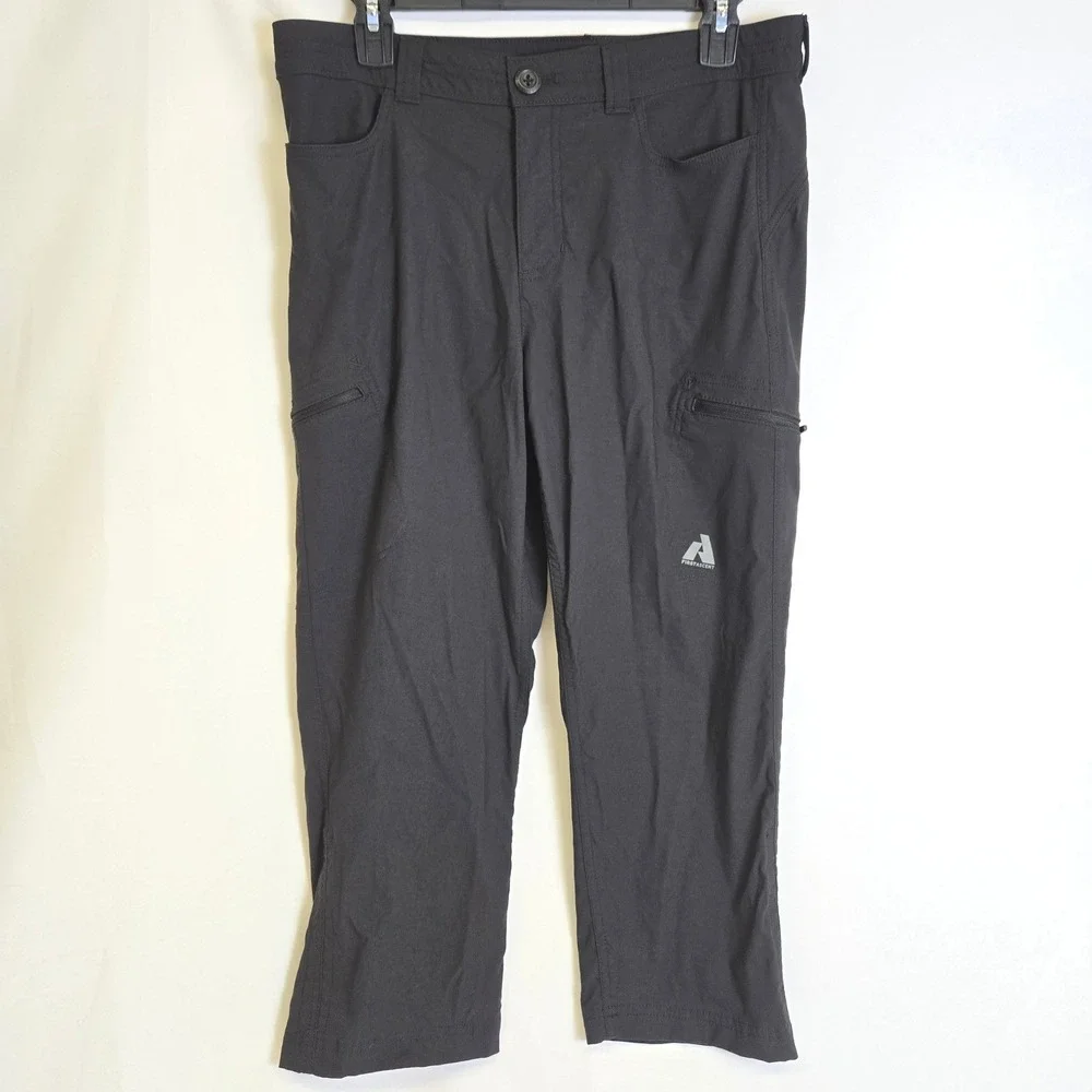 Eddie Bauer First Accent Guide Pro Capri Pants Gorpcore Hiking Black T8 Flaw - Picture 1 of 11